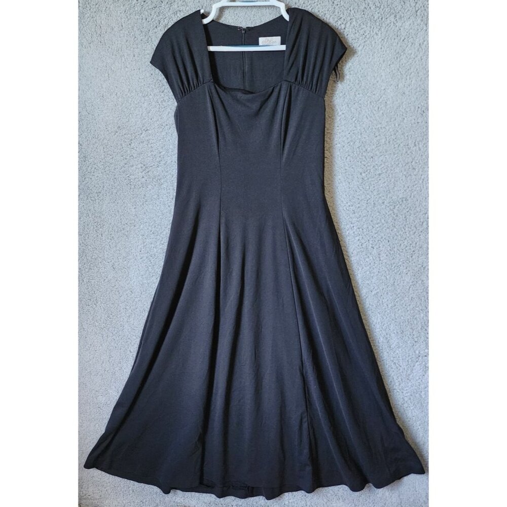 Stage Accents Performance Apparel Women's Sz 10 Cap Sleeve Long Dress Black‎